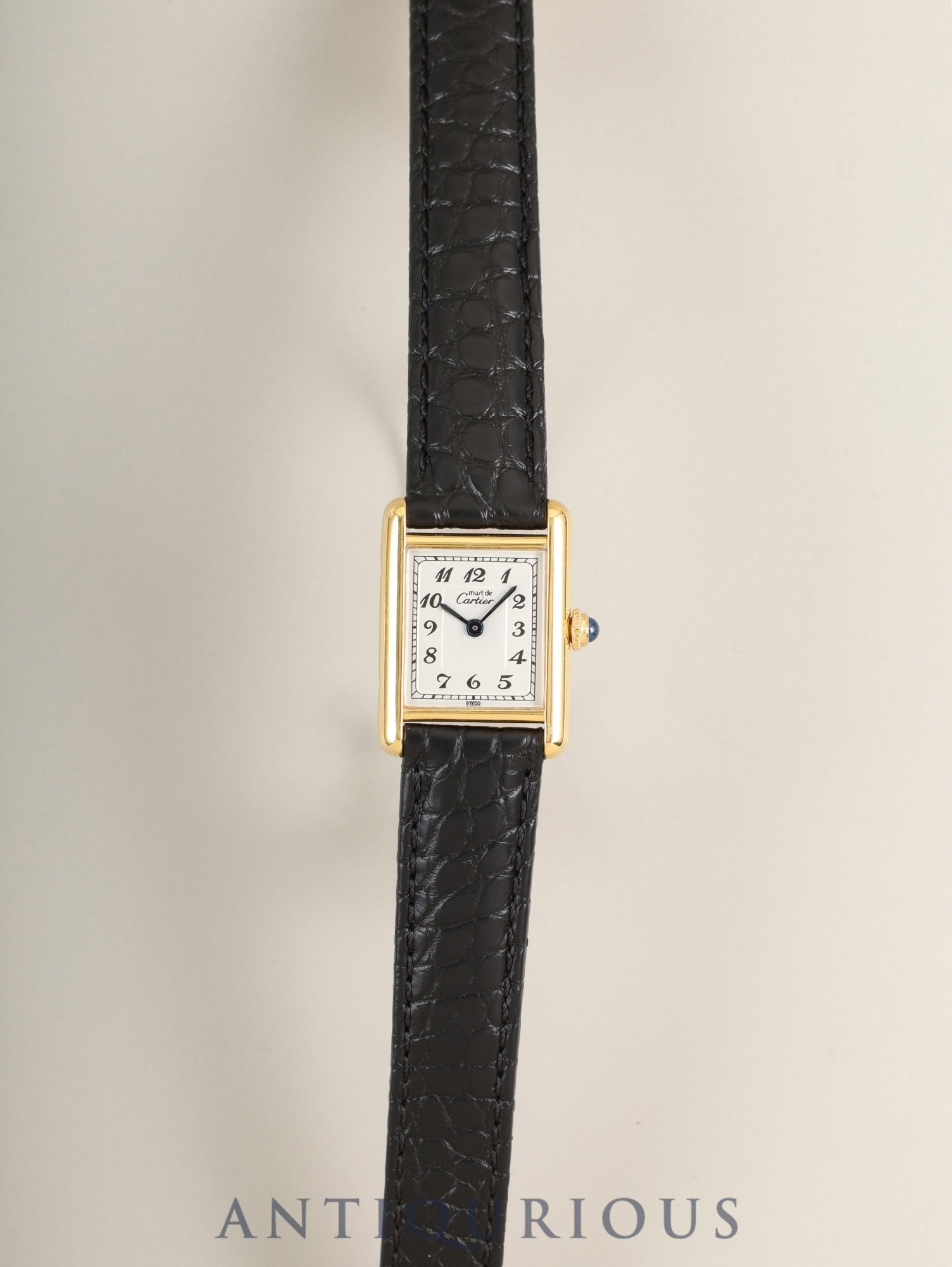 Cartier Must Tank SM 5057001 Quartz Cal.057 SV925 Leather strap Original D-buckle (GP) Arabic numeral dial (SWISS marking) Overhauled and newly polished