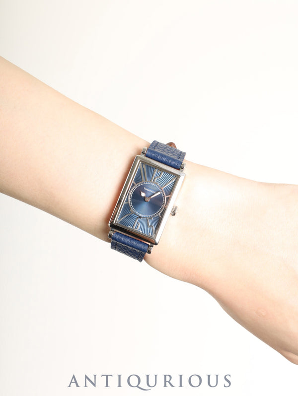 ティファニー ギャラリー Z3001.10.10A61A50A クォーツ Cal.ETA976.001 SS 革 純正尾錠（SS）ブルーアラビア文字盤 オーバーホール済み