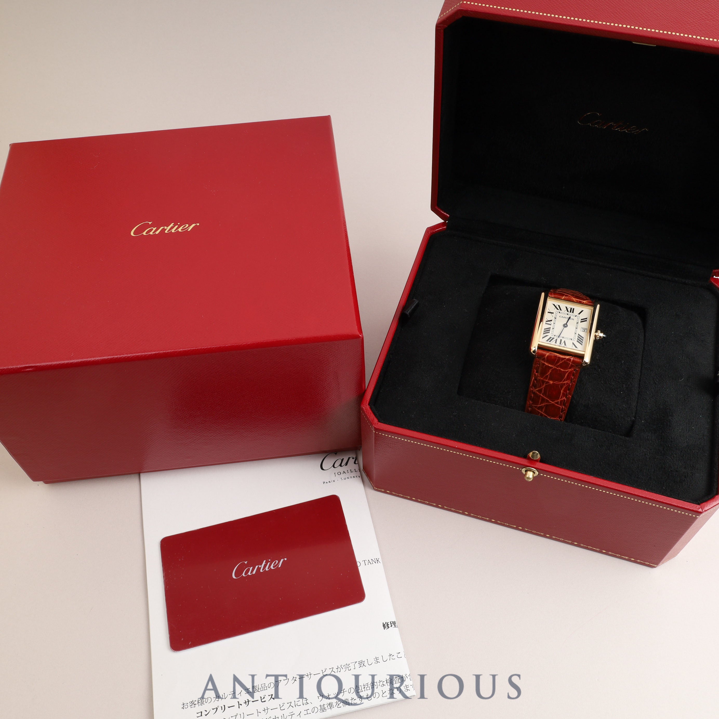 CARTIER TANK LOUIS CARTIER Tank Louis Cartier LM YG QZ Box Warranty Complete Service Completed