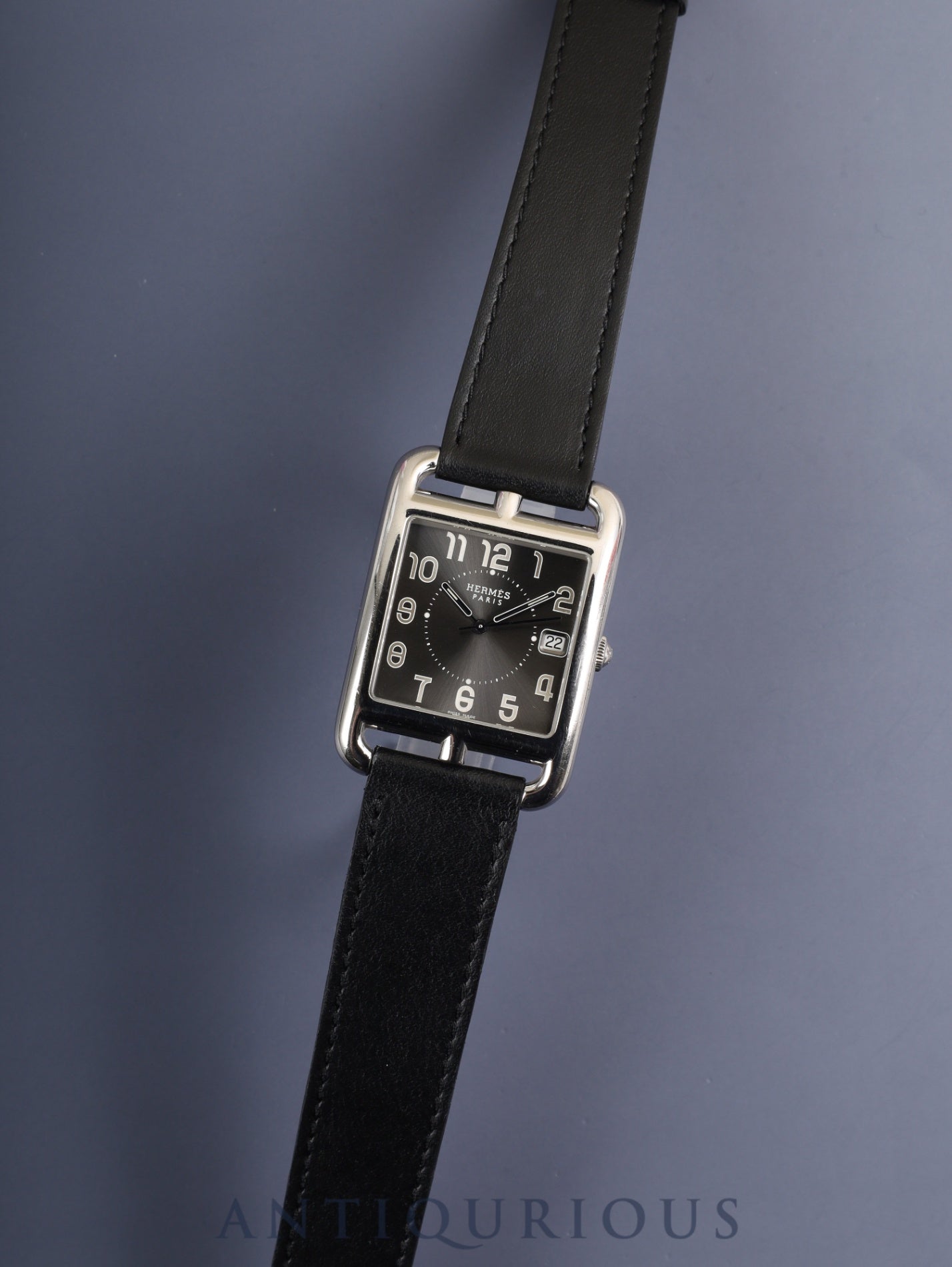 エルメス ケープコッド CC1.810 クォーツ SS 革 純正バックル（SS）グレーアラビア文字盤 箱 冊子 保証書（2009年）オーバーホール済み