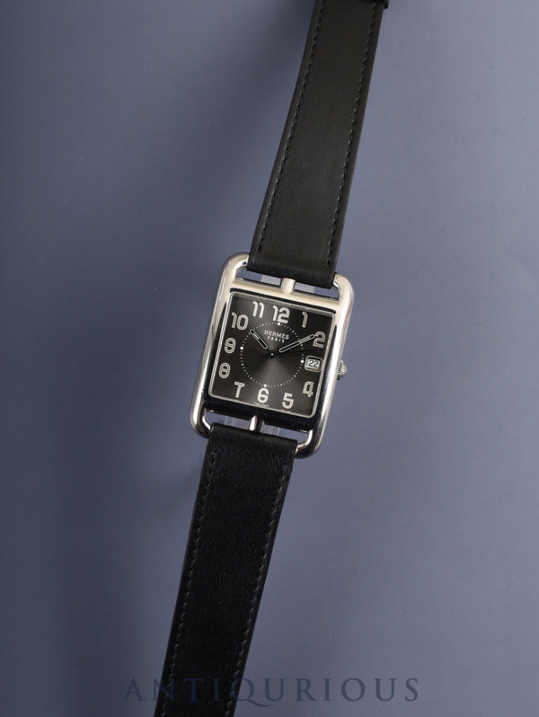 エルメス ケープコッド CC1.810 クォーツ SS 革 純正バックル（SS）グレーアラビア文字盤 箱 冊子 保証書（2009年）オーバーホール済み