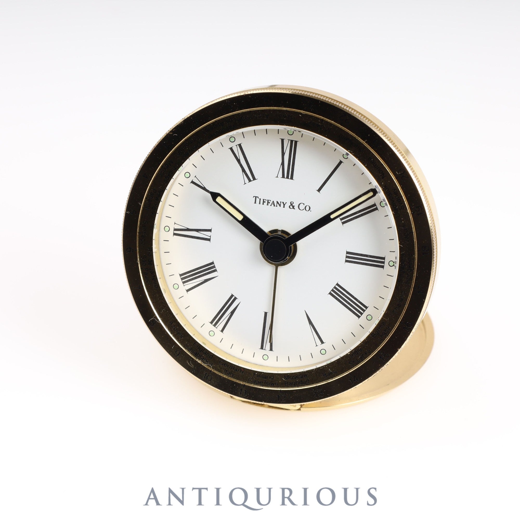 Tiffany Table Clock Quartz GP White Roman Dial 59.0mm