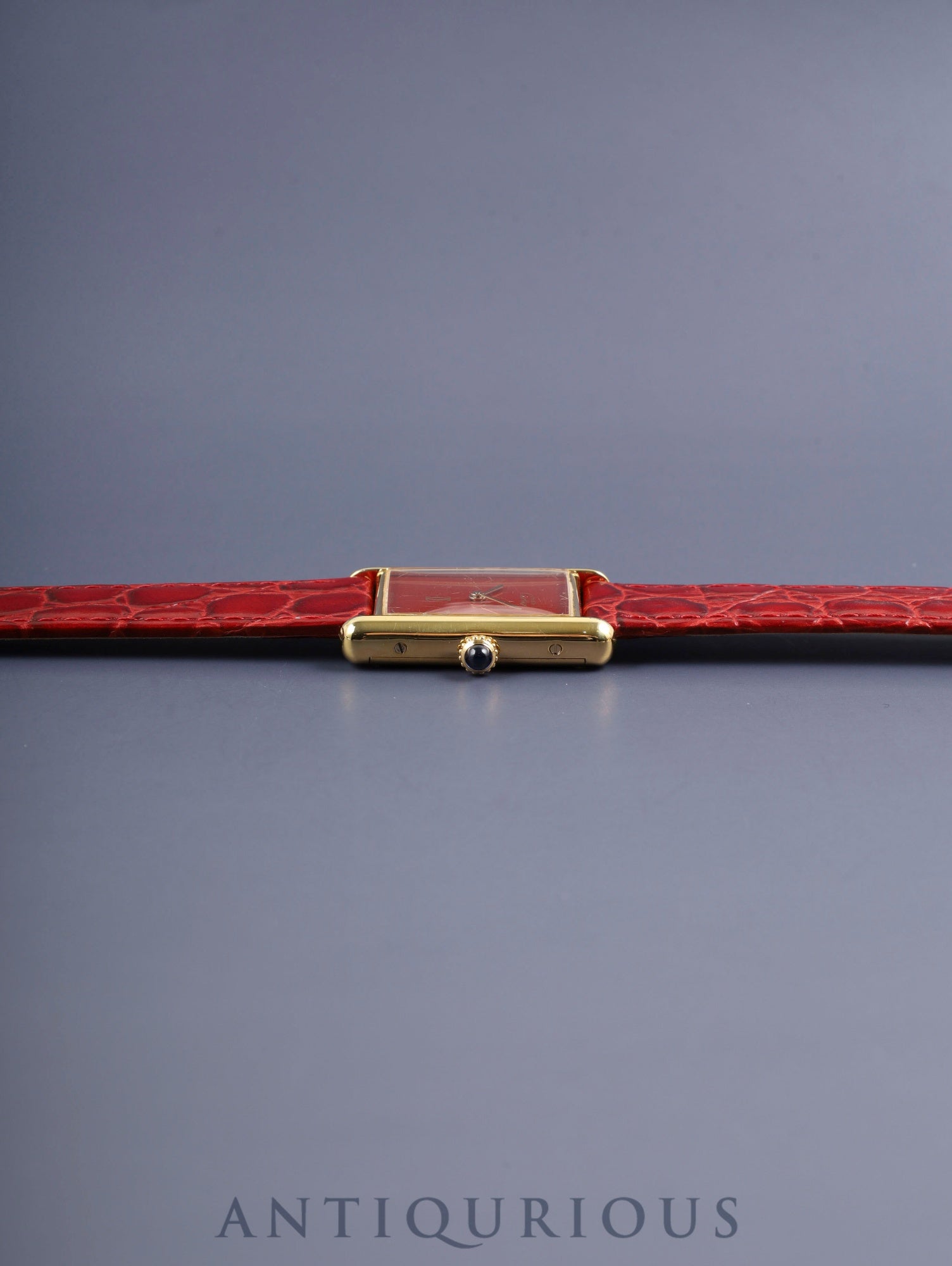 カルティエ マストタンク LM 手巻き SV925 革 純正尾錠（GP） コーラル文字盤 カルティエブティックにてコンプリートサービス（フルメンテナンス）済み 新品仕上げ済み