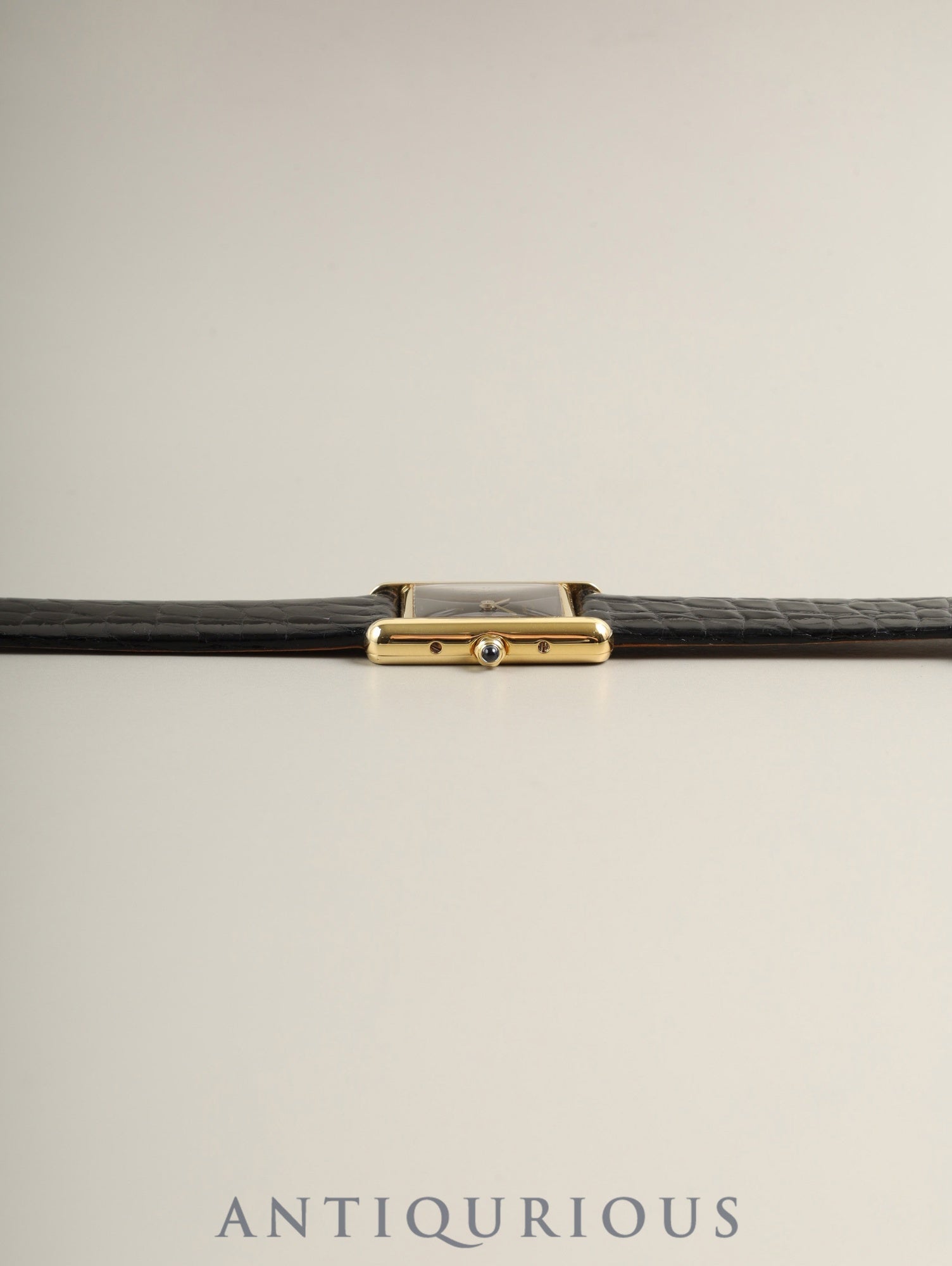 カルティエ マストタンク SM 3 66001クォーツ Cal.157 SV925 革 純正ピンバックル（GP）オニキス文字盤（SWISS表記）オーバーホール済み 新品仕上げ済み