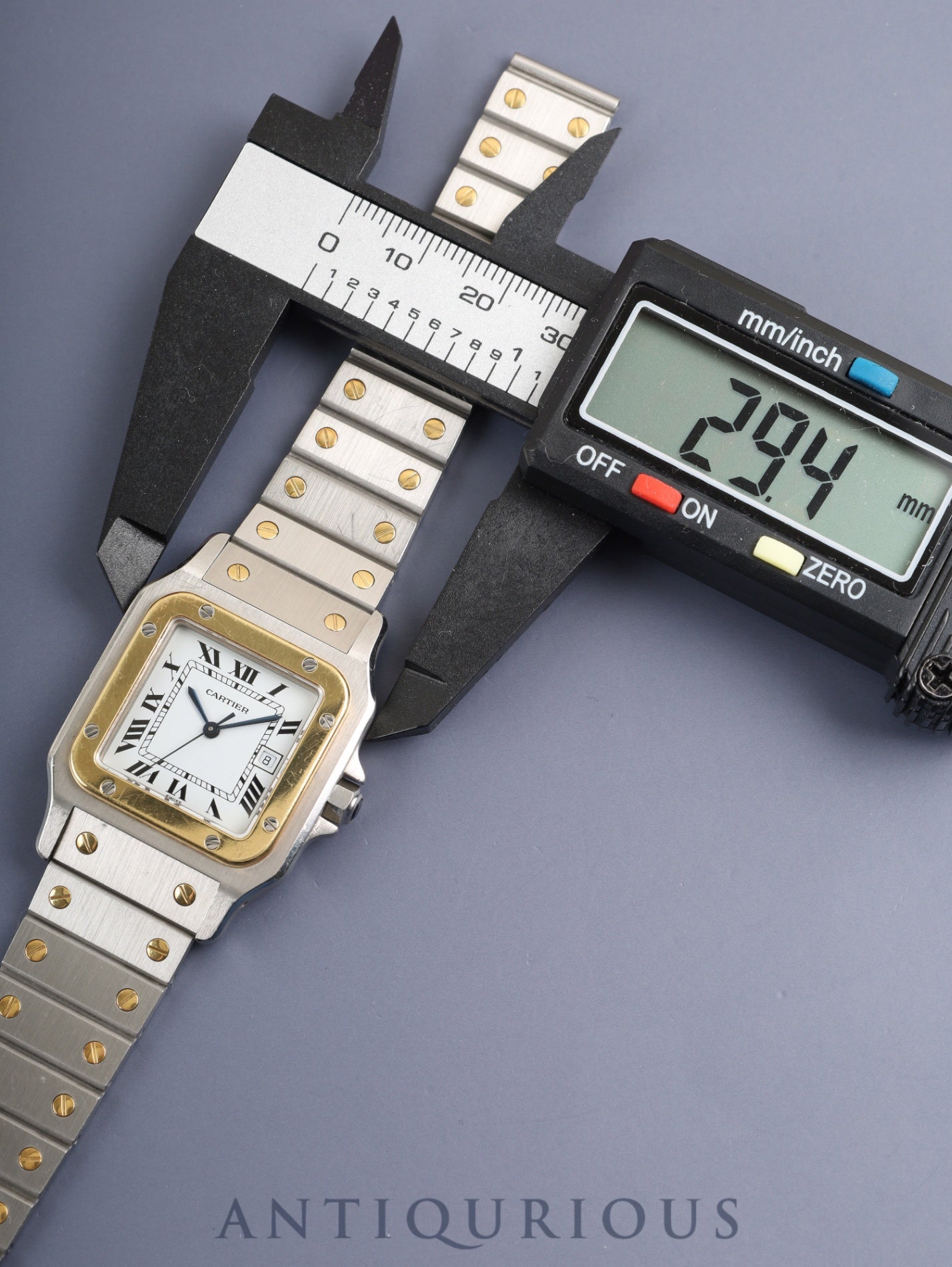 Cartier Santos Carre LM 2961 Automatic Cal. ETA2671 SS/YG SS/YG White Roman Dial (SWISS marking) Overhauled