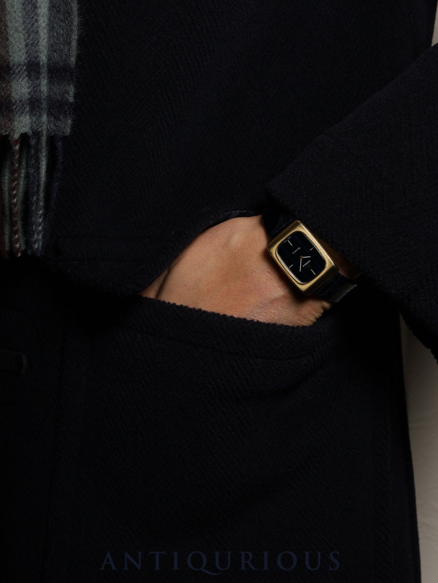 オメガ ジュネーブ 5110469 手巻き Cal.625 SS 革 社外尾錠（GP）ブルー文字盤（ガラス小傷）オーバーホール済み