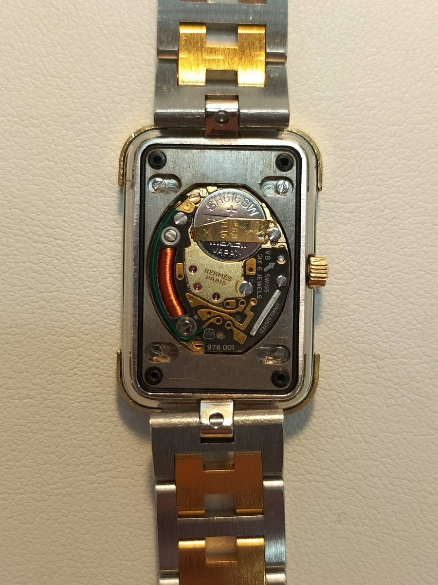 エルメス クロアジュール CR1.240 クォーツ Cal.976.001 SS/GP SS/GP ホワイト文字盤 オーバーホール済み
