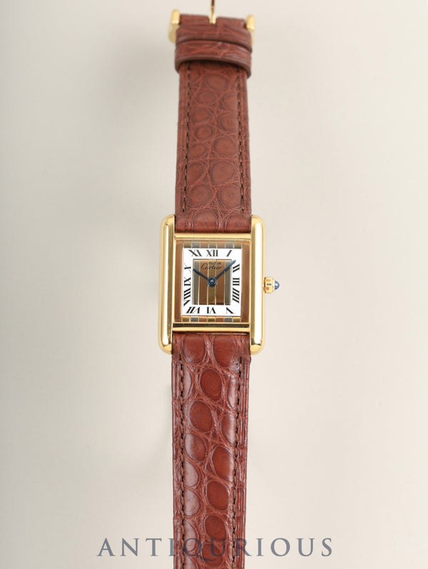 カルティエ マストタンク SM 84919223 / 3 66001 クォーツ Cal.66 SV925 革 純正ピンバックル（GP）フロントトリニティ文字盤（SWISS表記）済み