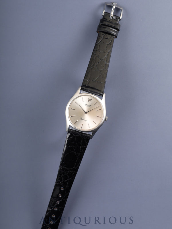 ロレックス チェリーニ 3804 手巻き Cal.1600 18K 革 純正尾錠（SS）シルバー文字盤 26番台（1968年）オーバーホール済み