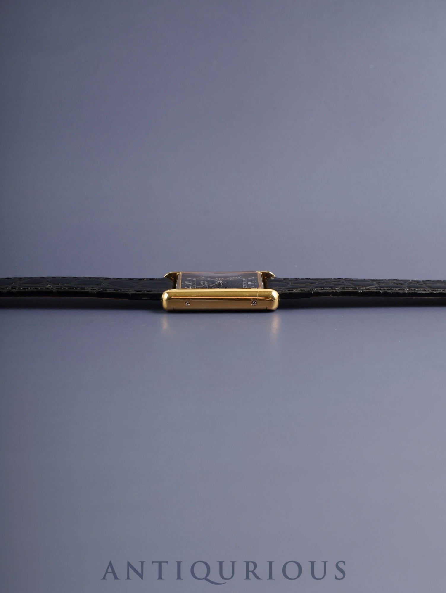 カルティエ マストタンク LM 手巻き Cal.78-1 SV925 革 純正ピンバックル（GP） ブラックローマン文字盤（SWISS MADE表記）新品仕上げ済み カルティエブティックにてコンプリートサービス済み