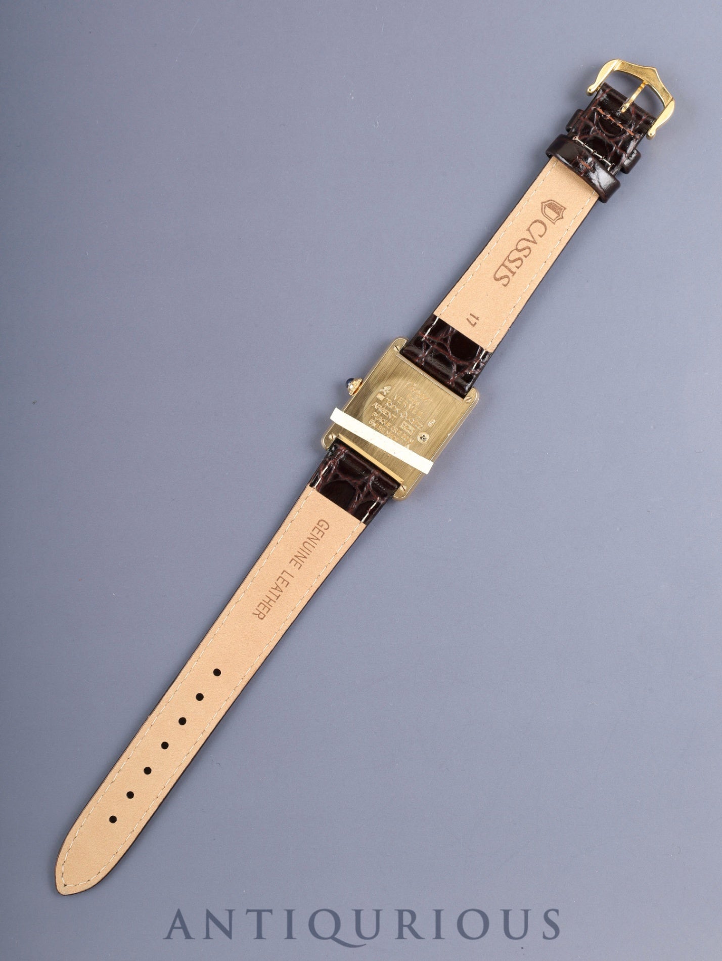 Cartier Must Tank LM W1002753 / 590005 Quartz Cal.90 SV925 Leather Genuine Pin Buckle (GP) Ivory Roman Dial (SWISS marking) Overhauled