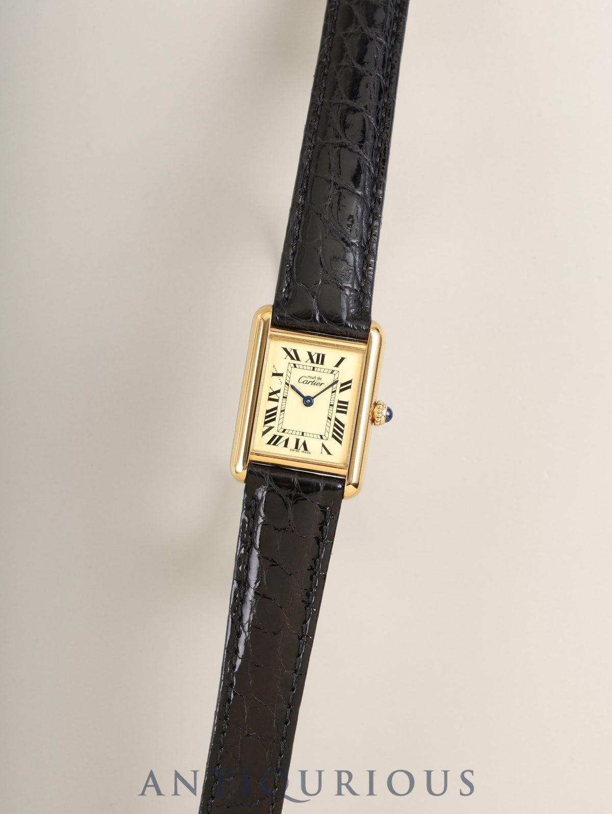 カルティエ マストタンク MM W1017354 / 2415 クォーツ Cal.057 SV925 革 純正Dバックル（GP）アイボリーローマン (SWISS MADE表記) オーバーホール済み