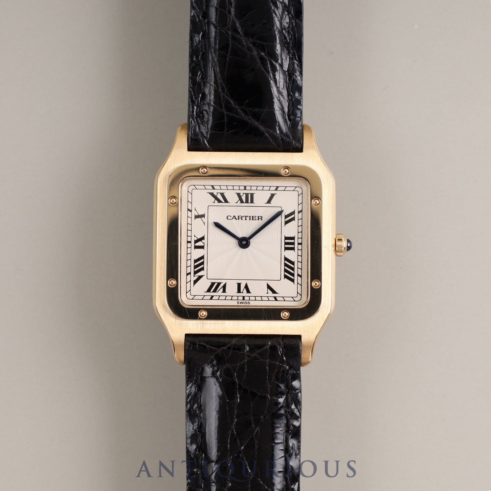 CARTIER SANTOS DUMONT LM EXTRASLIM W1505453 Manual winding Cal.21MC 750YG Leather Genuine buckle (750) Guilloché Ivory dial Box