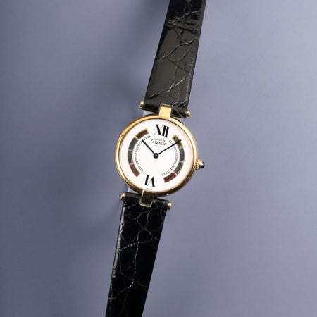 カルティエ マスト ヴァンドーム VLC LM W1006454 / 590003 クォーツ Cal.90 SV925 革 純正尾錠（GP） サイドトリニティ文字盤 オーバーホール済み