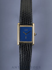 カルティエ マストタンク LM 手巻き Cal.78-1 SV925 純正革ベルト（使用感あり）純正尾錠（GP）ラピスラズリ文字盤（クラック）オーバーホール済み