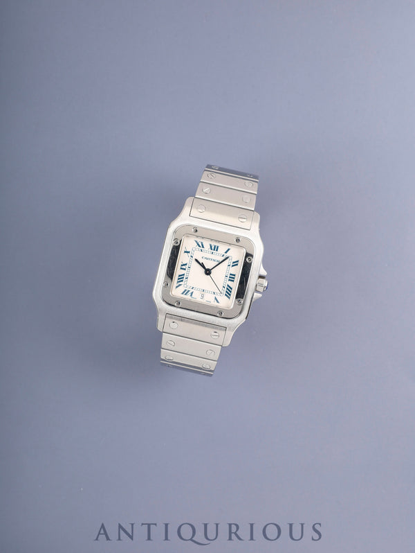 カルティエ サントス ガルベ LM W20018D6 / 1564  クォーツ Cal.687 SS SS ホワイトブルーローマン文字盤（SWISS MADE表記） オーバーホール済み
