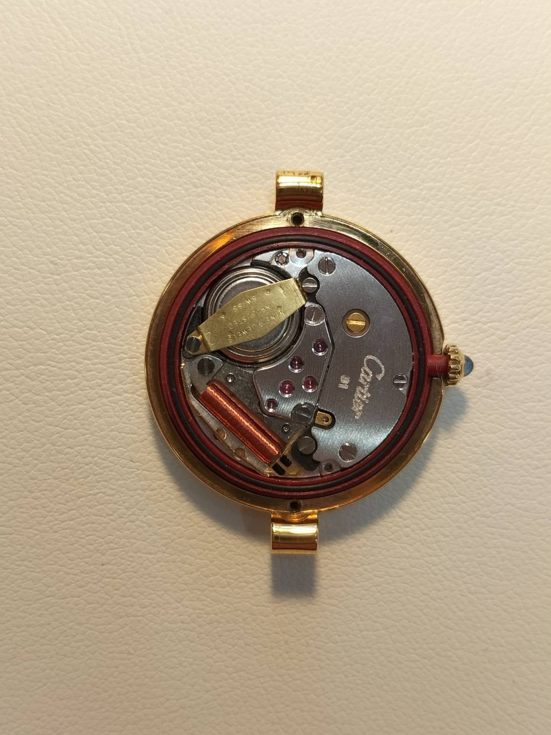 カルティエ  マスト ヴァンドーム VLC SM 18 クォーツ Cal.81 SV925 革 純正ピンバックル（GP）アイボリーローマン文字盤 24mm 箱 冊子 保証書（1990年）オーバーホール済み