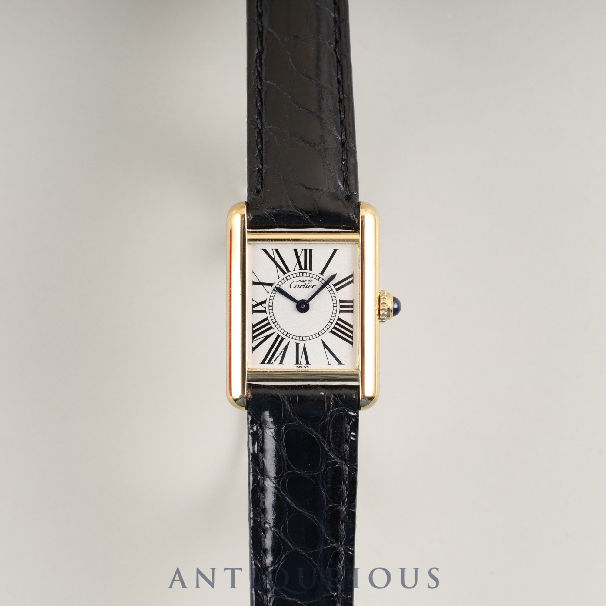 カルティエ マストタンク SM 1613 クォーツ Cal.057 SV925 革 純正D