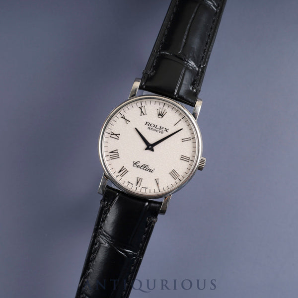 ロレックス チェリーニ 5115 手巻き Cal.1602 750 革 純正尾錠（750） 彫りコンピューター文字盤 冊子 保証書（2004年）純正ベルト オーバーホール済み