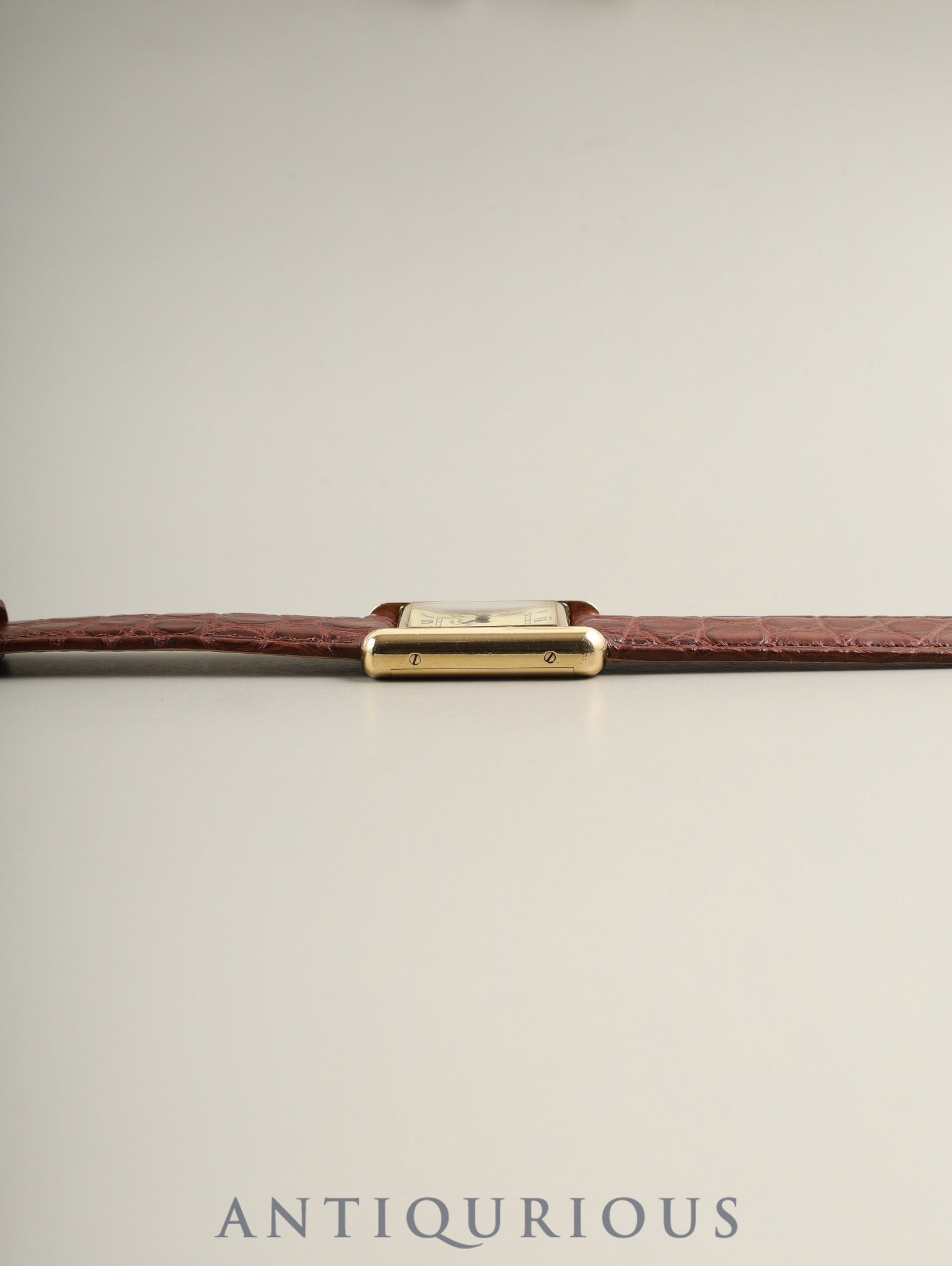 Cartier Must Tank SM Hand-wound Cal.78-1 SV925 Leather Genuine Pin Buckle (GP) Ivory Roman Dial (SWISS marking) Warranty Booklet Genuine Leather Strap Overhauled