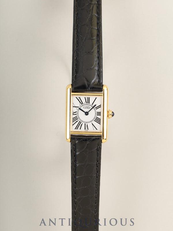 カルティエ マストタンク SM W1005554 / 5057001 クォーツ Cal.057 SV925 革 純正Dバックル（GP）オパラン文字盤（SWISS表）オーバーホール済み 新品仕上げ済み