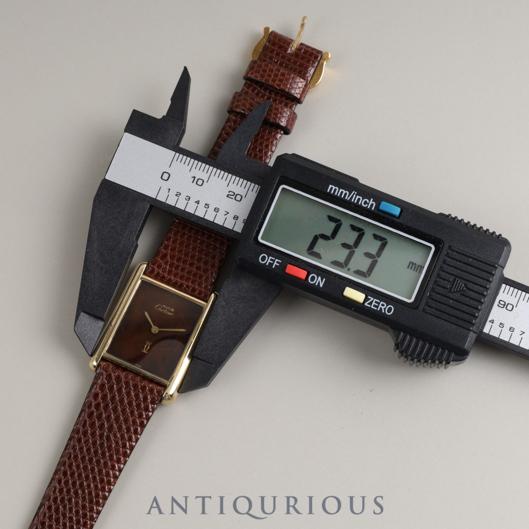 CARTIER Must Tank LM Manual winding 925 Leather Genuine buckle (GP) Mahogany dial Overhauled