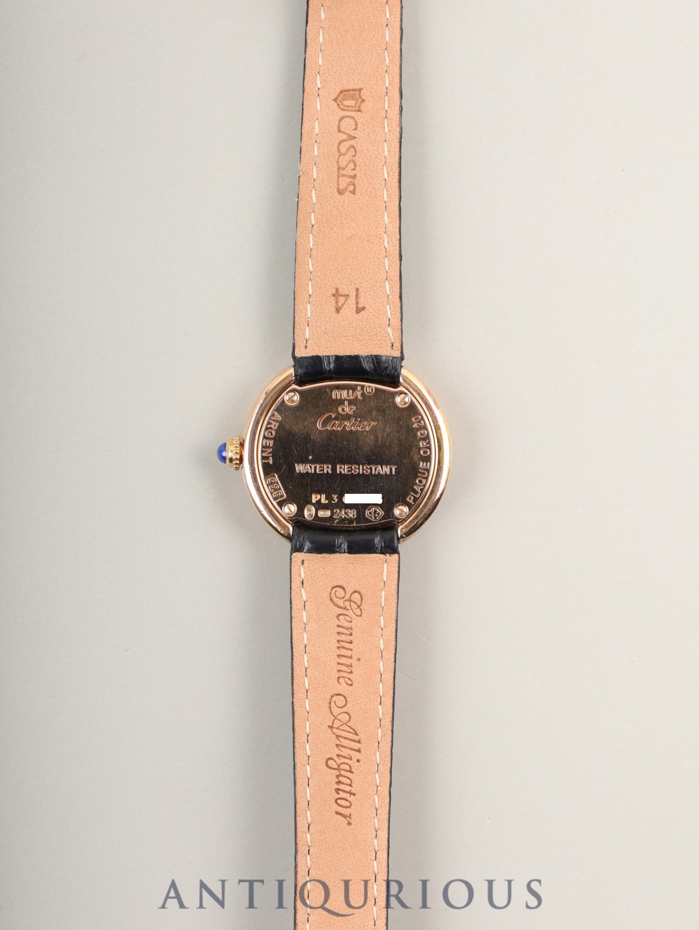 カルティエ マストトリニティ 2438 クォーツ Cal.157 SV925 革 純正Dバックル（GP） シルバーローマン文字盤 箱 オーバーホール済み