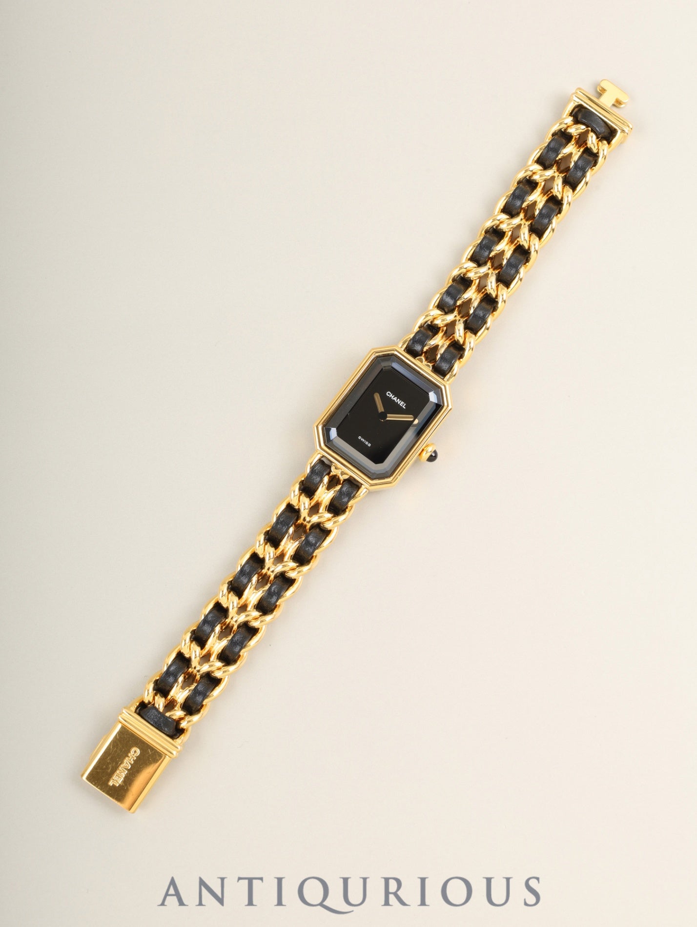 Chanel Premiere M H0001 Quartz Cal.976.001 GP GP/Leather Black Dial Case Service Warranty (February 2026) Overhauled