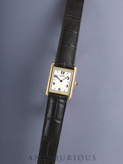 Cartier Must Tank LM 590005 Quartz Cal.90 SV925 Leather Original GP Deployment Buckle Arabic Numeral 