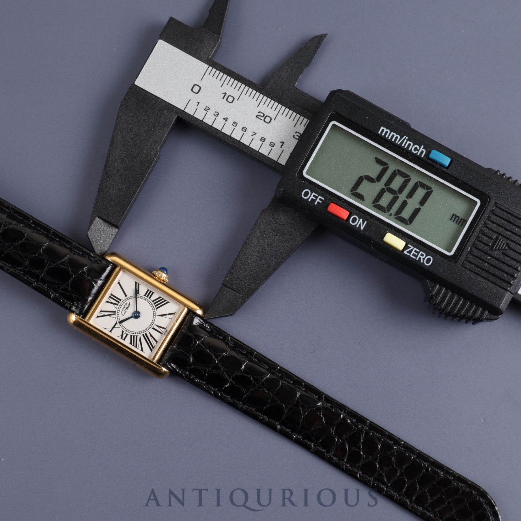 Cartier Must Tank SM W1005554 / 5057001 Quartz Cal.057 SV925 Leather Genuine D-buckle (GP) Opalan dial Overhauled