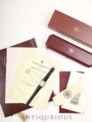 Patek Philippe Gondolo 5010 Manual Winding Caliber 215 750YG Leather Strap with Genuine Buckle (750YG) White Roman Dial Box with Warranty Card Overhauled