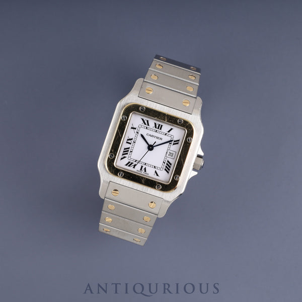 Cartier Santos Galbee LM 81036283 / 1172961 Automatic, Stainless Steel/Yellow Gold, White Roman Dial, Completely Serviced at a Cartier Boutique, New Bracelet Replaced