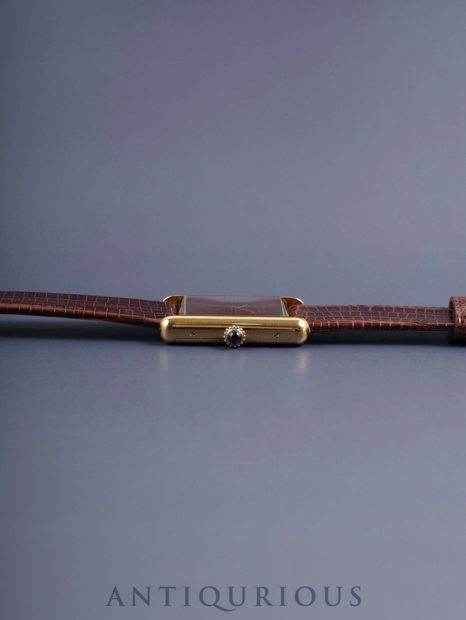 カルティエ マストタンク LM 手巻き Cal.78-1 SV925 革 純正尾錠（GP） ボルドー文字盤 ガーネットダイアル オーバーホール済み