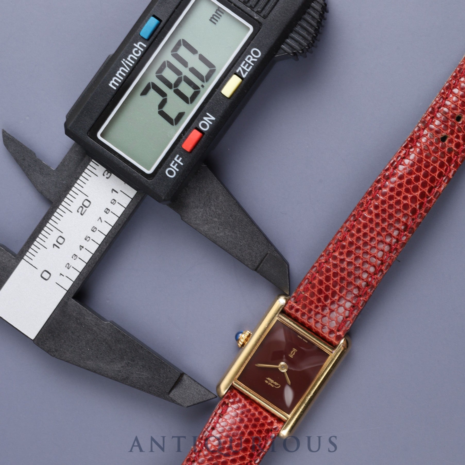 Cartier Must Tank SM Manual winding Cal.78-1 SV925 Genuine leather strap Genuine buckle (GP) Bordeaux dial 1980s Mid 1980s to 1994 Overhauled