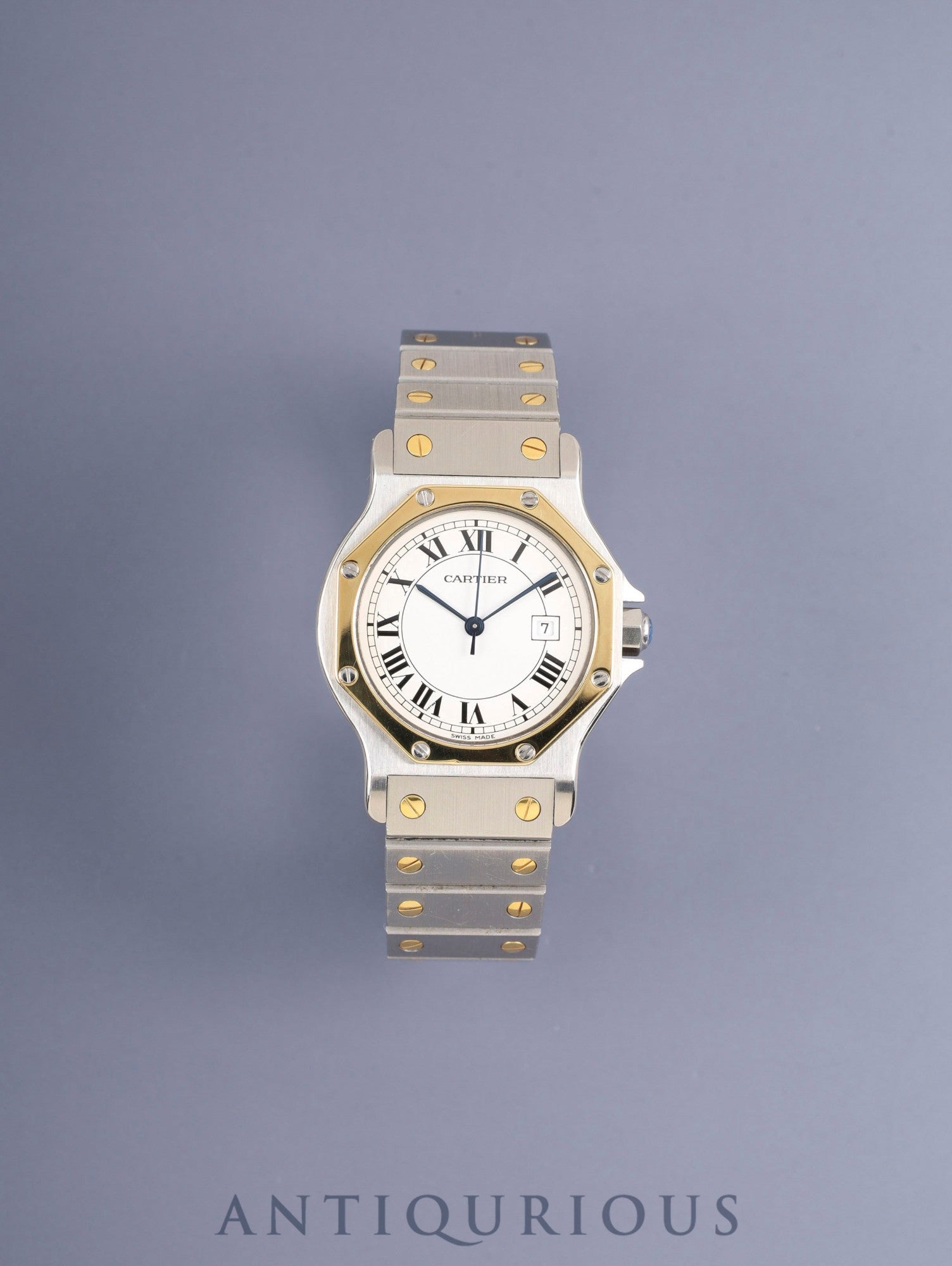Cartier Santos Octagon LM 81037288 / 2966 Automatic SS/YG SS/YG White Roman Dial (SWISS MADE) Booklet International Lifetime Guarantee (1981) Complete Service (Full Maintenance) completed at Cartier Boutique on 2023/11/17