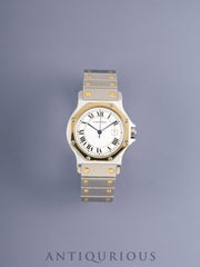 Cartier Santos Octagon LM 81037288 / 2966 Automatic SS/YG SS/YG White Roman Dial (SWISS MADE) Booklet International Lifetime Guarantee (1981) Complete Service (Full Maintenance) completed at Cartier Boutique on 2023/11/17