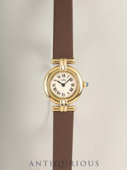 カルティエ マストコリゼ 590002 クォーツ Cal.90 SV925 革 純正ピンバックル（GP） アイボリーローマン文字盤 1980年代半ば〜1994年頃 オーバーホール済み