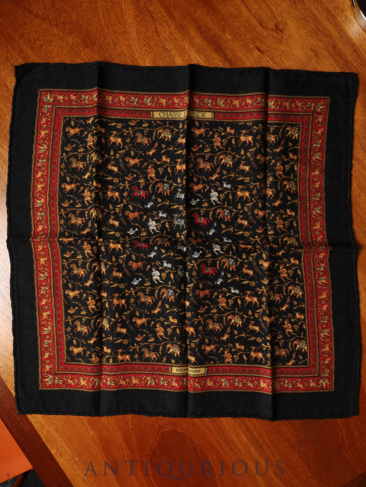 エルメス スカーフ カレ45 インドの狩猟 カシミア/SILK