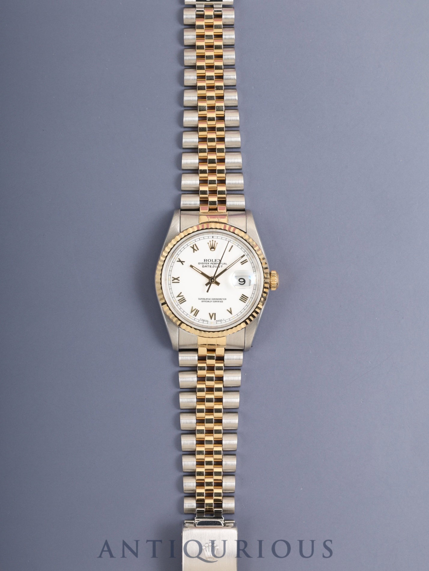 ロレックス デイトジャスト 16233 自動巻き Cal.3135 SS/YG SS/YG ホワイトローマン文字盤 S番台（1993年）保証書（1994年） オーバーホール済み