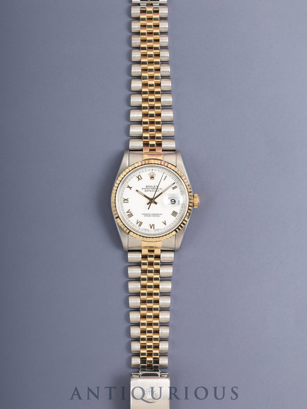 ロレックス デイトジャスト 16233 自動巻き Cal.3135 SS/YG SS/YG ホワイトローマン文字盤 S番台（1993年）保証書（1994年） オーバーホール済み