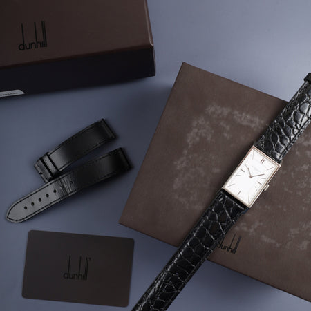 ダンヒル ウェイファー 8036 クォーツ Cal.ETA E03.001 SS 革 純正尾錠（SS） ホワイト文字盤  箱 説明書 保証書（無記載）純正ベルト オーバーホール済み