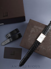 ダンヒル ウェイファー 8036 クォーツ Cal.ETA E03.001 SS 革 純正尾錠（SS） ホワイト文字盤  箱 説明書 保証書（無記載）純正ベルト オーバーホール済み