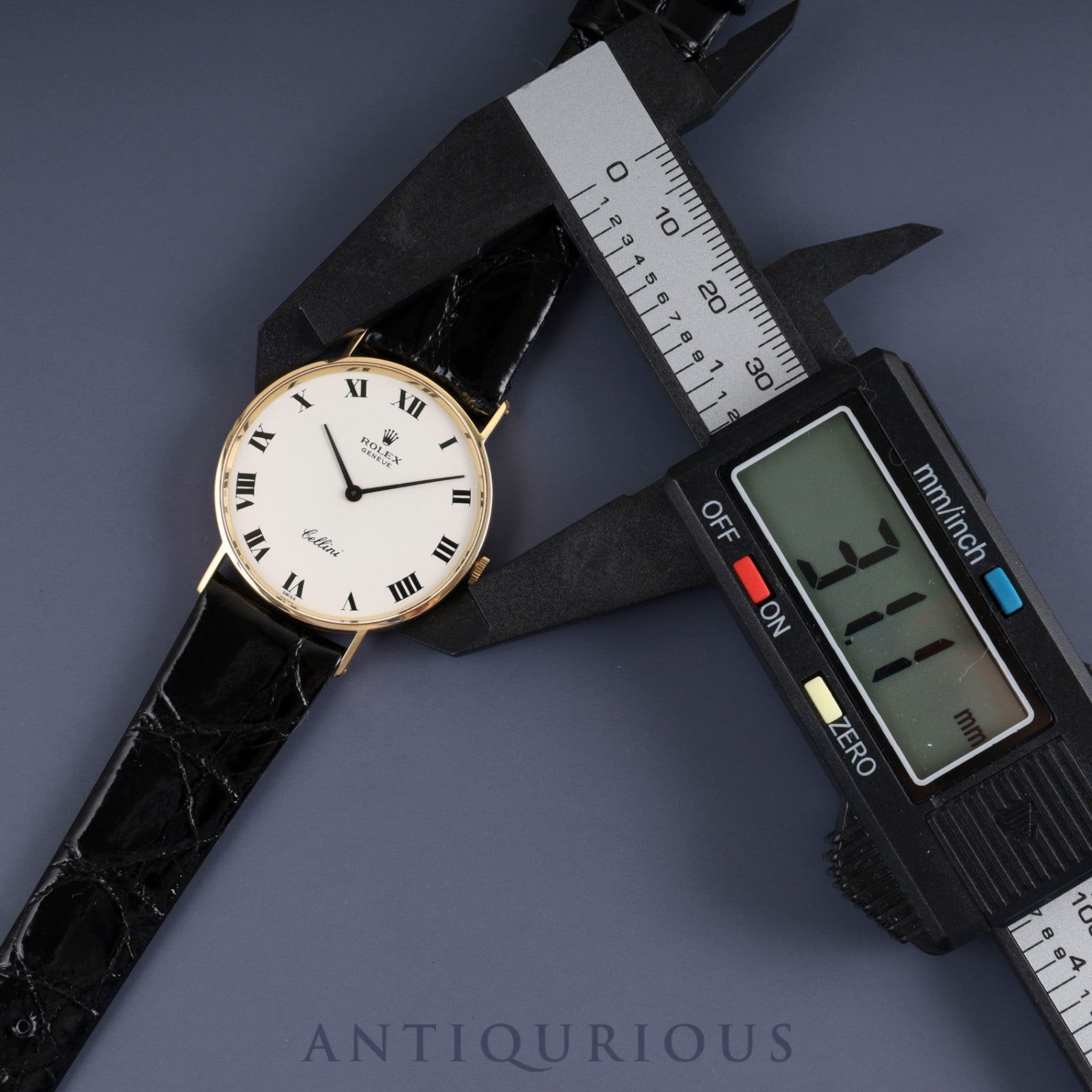 Rolex Cellini 3833 Manual winding Cal.1600 750 Leather Genuine buckle (GP) White Roman dial 1967 (23rd series) Overhauled