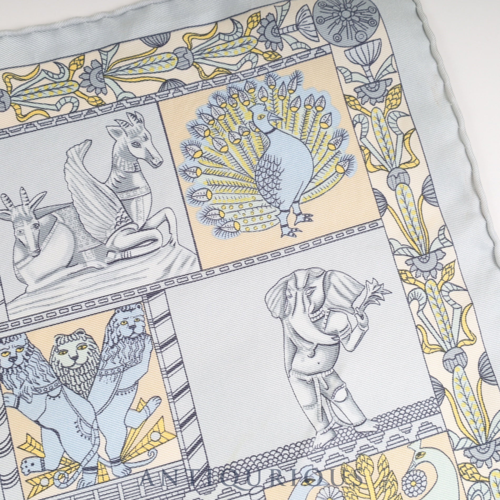 Hermes scarf Carre 45 TORANA Tower Gate box card (2002) SILK 100%