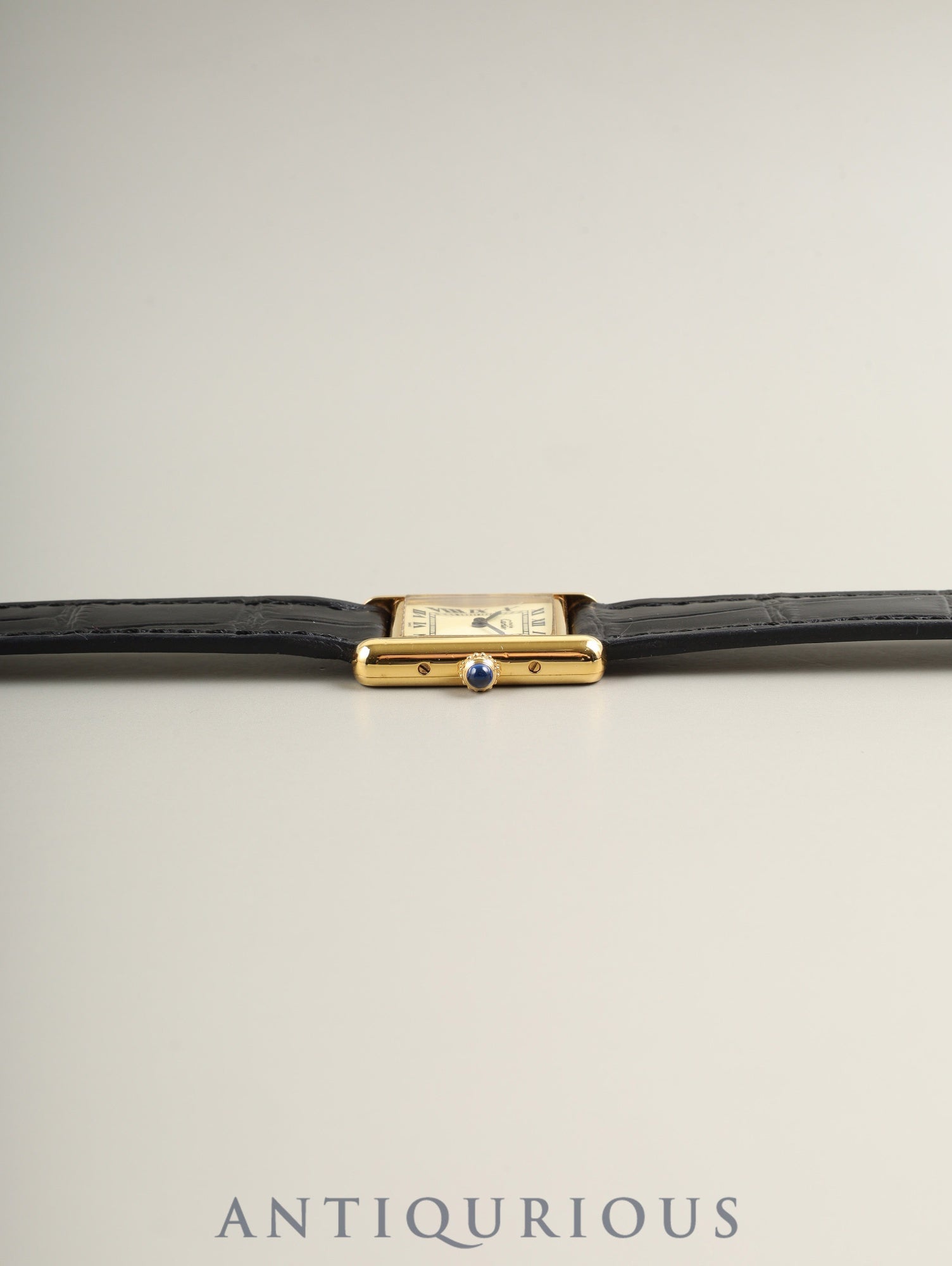 Cartier Must Tank SM W1003153 / 1613 Quartz Caliber 057 SV925 Leather Strap with Genuine GP Buckle Ivory Roman Dial (SWISS Marking) Circa 1982-1995 Overhauled