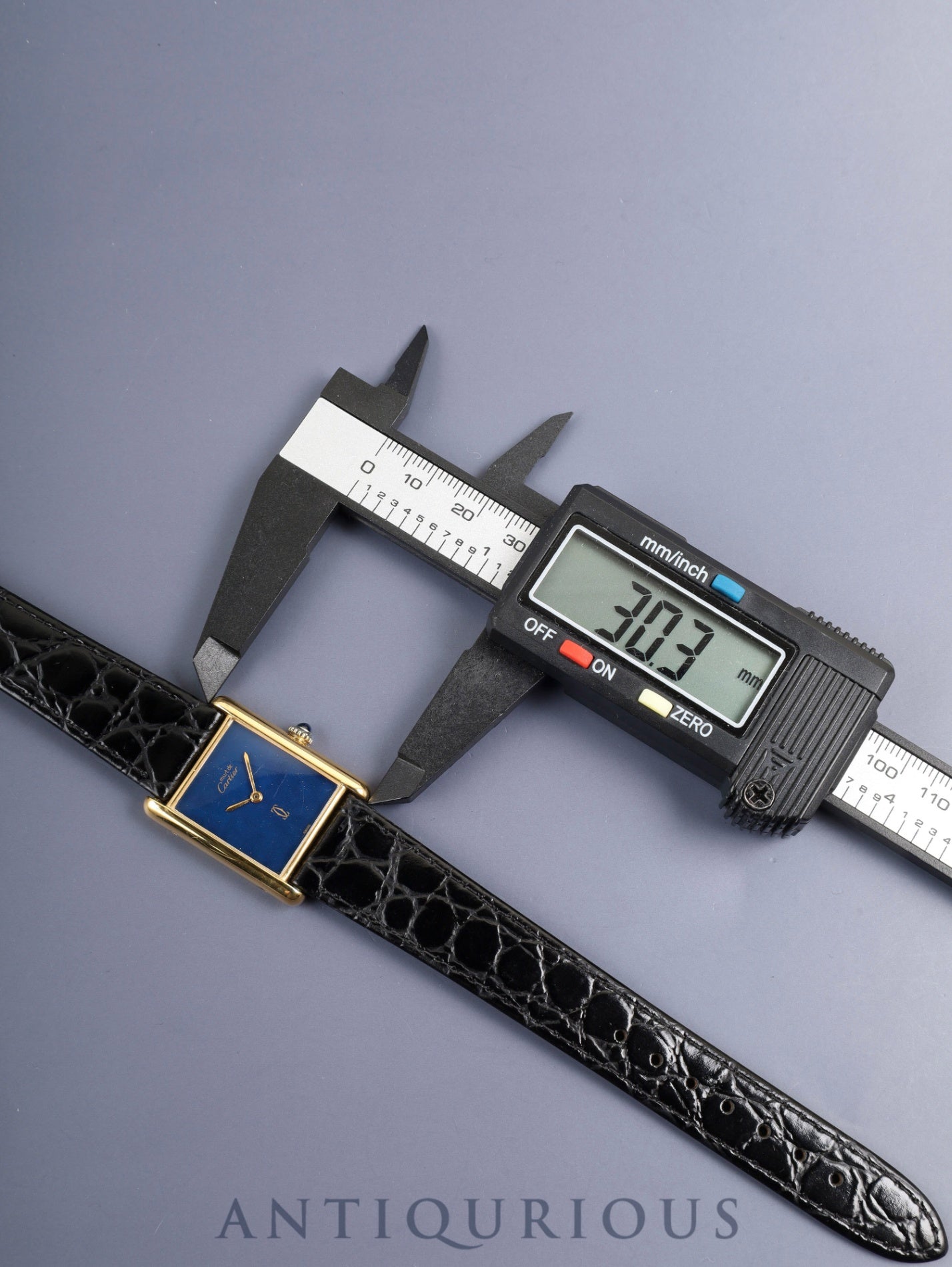 カルティエ マストタンク LM 6 手巻き Cal.78-1 SV925 革 純正ピンバックル（GP）ラピスラズリ文字盤（SWISS表記）オーバーホール済み 新品仕上げ済み