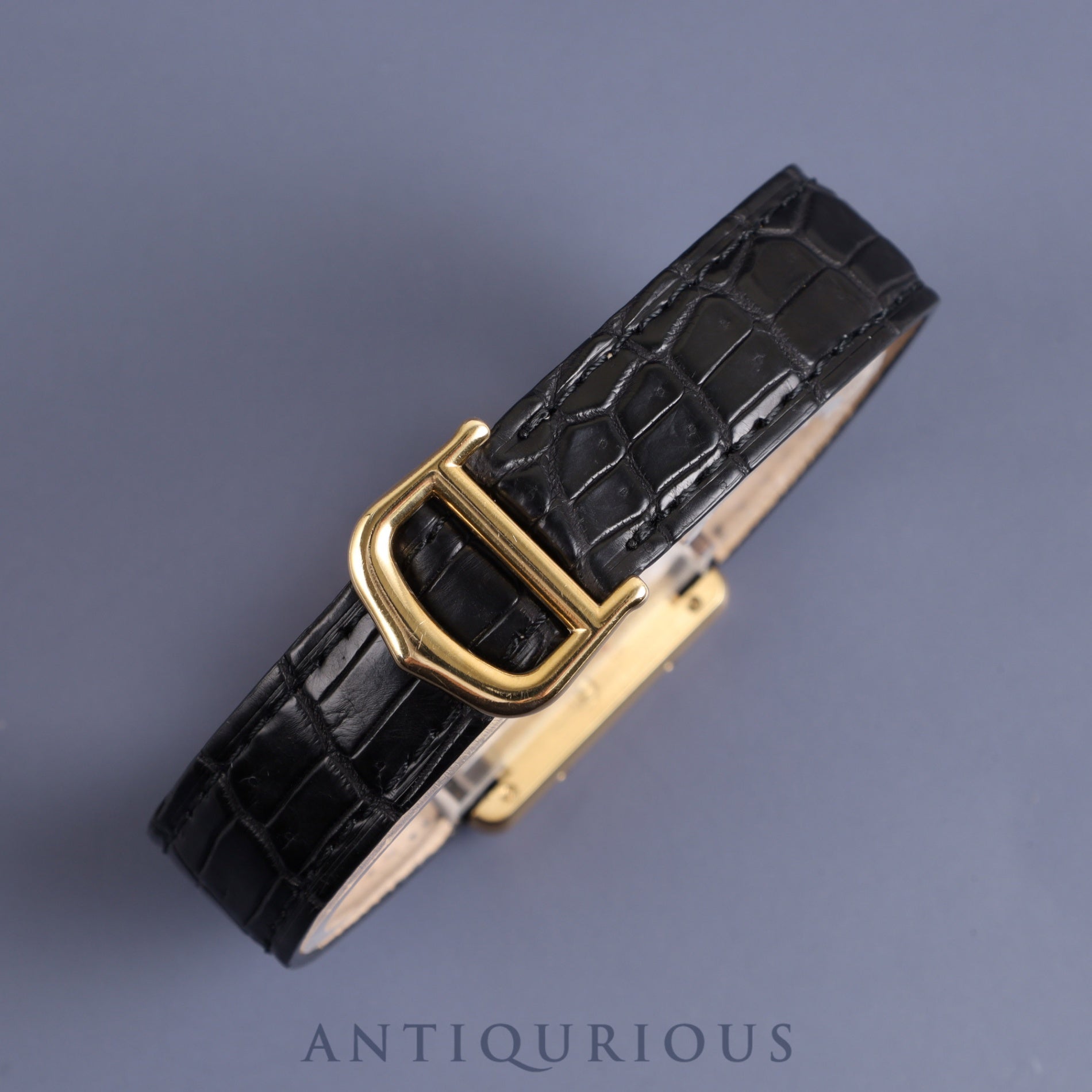 Cartier Must Tank SM W1005554 / 5057001 Quartz SV925 Leather Genuine D-buckle (GP) Opalan dial Warranty (1997) Complete service (full maintenance) completed at Cartier boutique