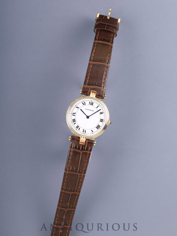 カルティエ ヴァンドーム トリニティ VLC LM 85533553/81003 クォーツ Cal.690 750YG 革 純正ピンバックル（GP） ホワイトローマン文字盤（SWISS MADE表記）  オーバーホール済み