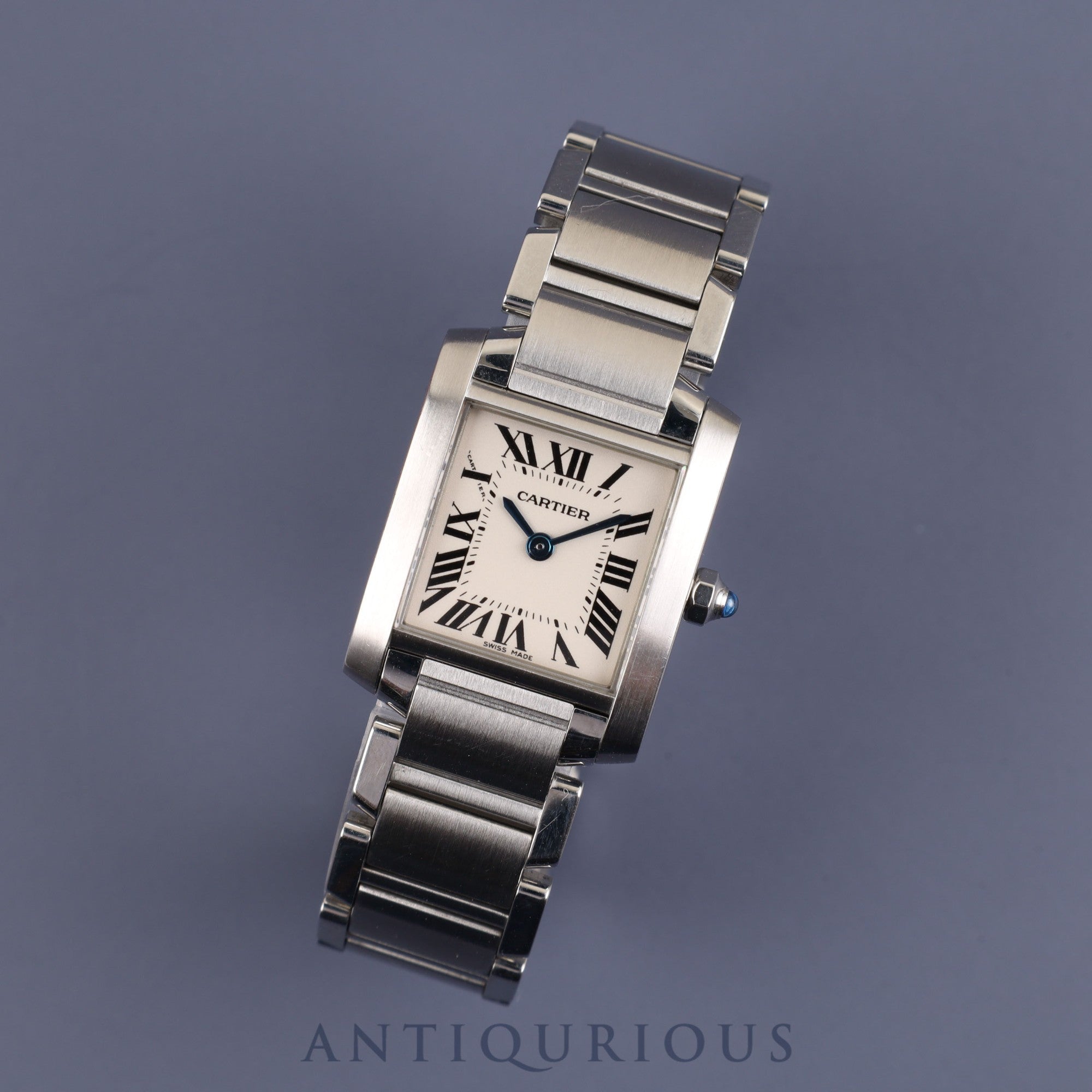 Cartier Tank Francaise SM W51008Q3 / 2384 Quartz Cal.057 SS Silver Roman Dial Box Case Warranty (2004) Booklet 1 link Overhauled