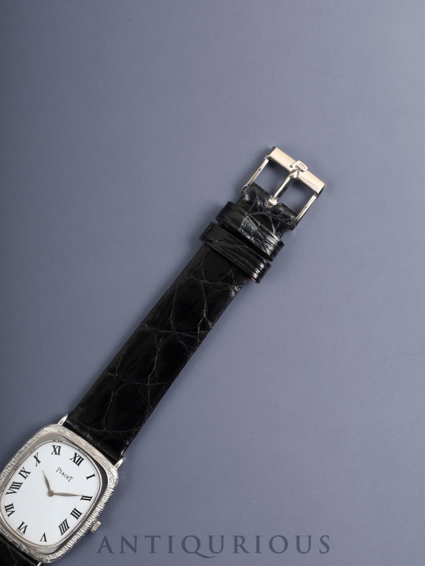 Piaget Oval 9251 Manual Winding Cal.9P2 750WG Leather Original Pin Buckle (750WG) White Roman Overhauled
